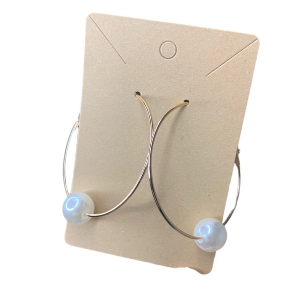 Lager gold pearl hoops